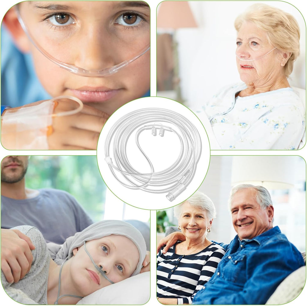 Adult Soft Nasal Oxygen Cannula Kit(10 Pack) - 7-ft Nasal Tubing for Oxygen, Included 5PCS Nasal Cannula Oxygen