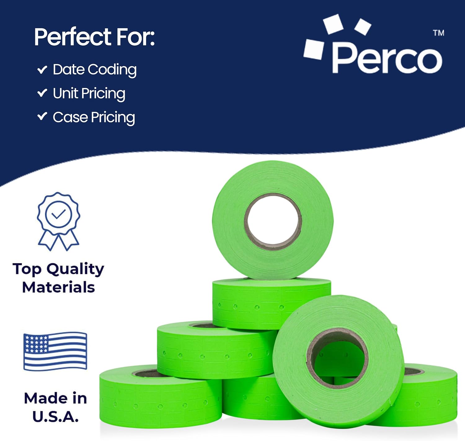 1 Line Price Gun Labels - Fluorescent Green, 8000 Count | Paper Material, Permanent Adhesive, Tamper Resistant Slits