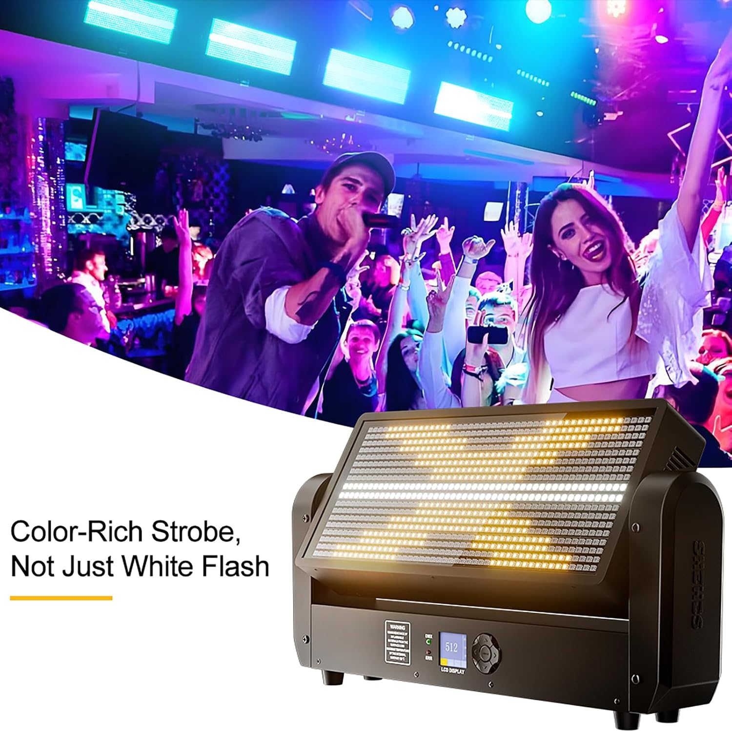200W Moving Head Strobe Wash Light | 864-LED Matrix Effect with RGB & Cool White, DMX512 Control for Stage Club DJ Party