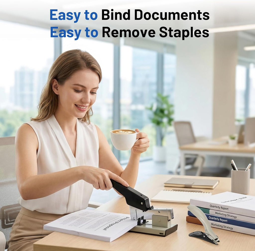 Heavy Duty Stapler,30-210 Sheet Capacity Office Stapler,Effortless Desk Stapler with 4000 Heavy Duty