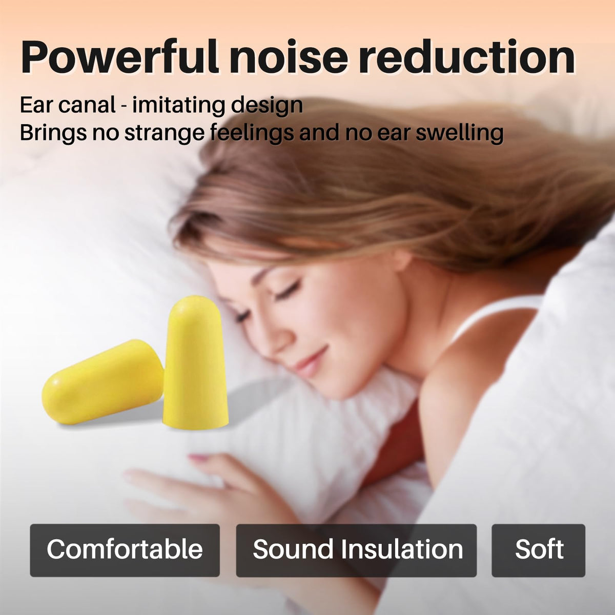 Bulk Foam Ear Plugs, 500 Pairs, NRR 33dB, Yellow