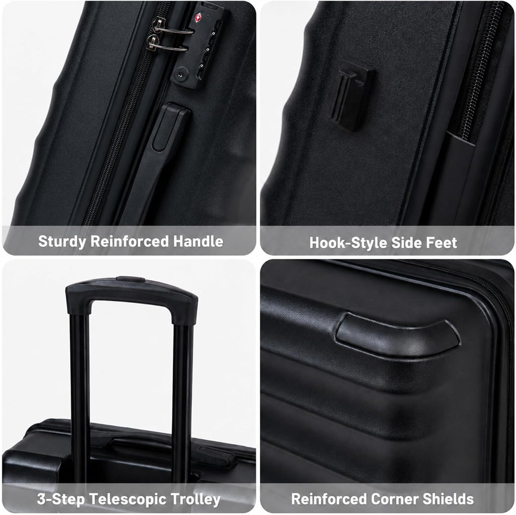 Luggage Sets, 5 Piece Durable Suitcase Set with Spinner Wheels, ABS Hard Shell Lightweight Luggage with TSA Lock