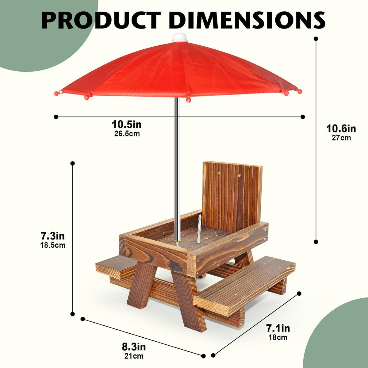 Squirrel Feeder with Umbrella Squirrel Table Feeder with Sturdy Squirrel Feeder with Corn Cob and Peanut Tray Holder
