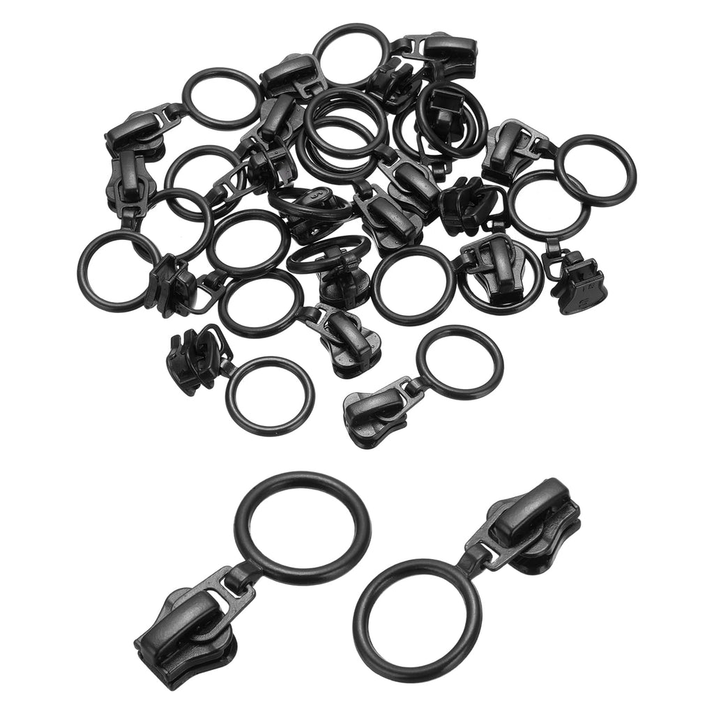 20Pcs Zipper Sliders, #5 Metal Zipper with Zip Pull Loop Black