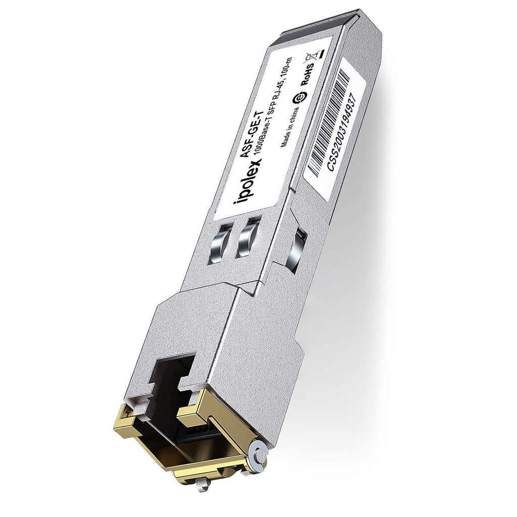 ipolex Gigabit SFP to RJ45 Copper Transceiver 1000Base-T, 1.25G SFP-T Copper SFP Module, for Ubiquiti UniFi UF-RJ45-1G/UACC-CM-RJ45-1G, Cisco, Mikrotik, Netgear, TP-Link, and More(CAT5e/6,100m)