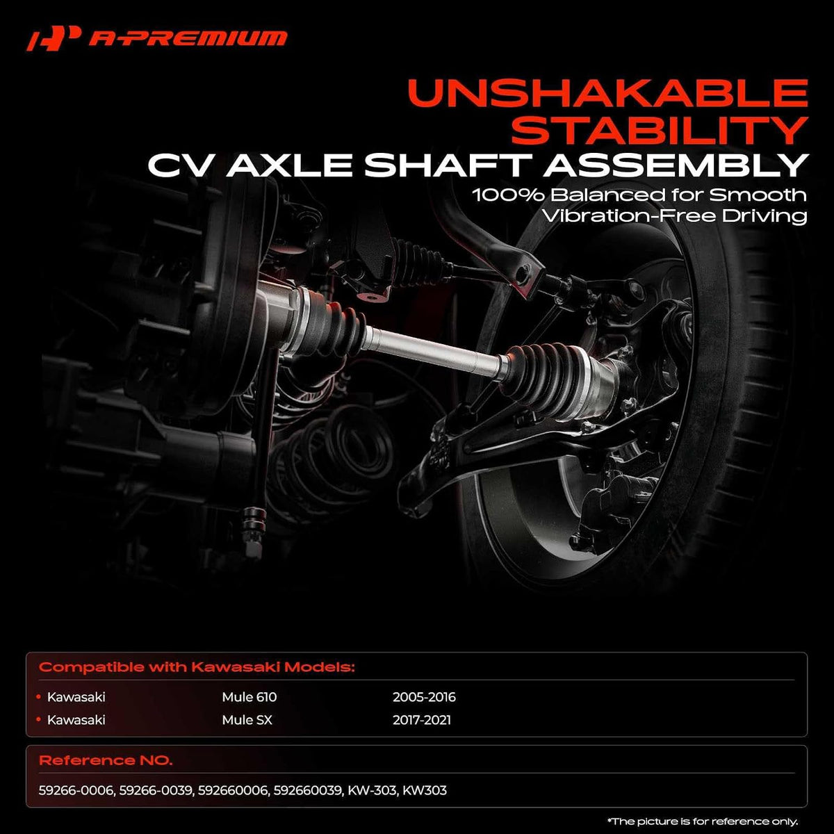 A-Premium Set of 2 Front CV Axle Shaft Assembly