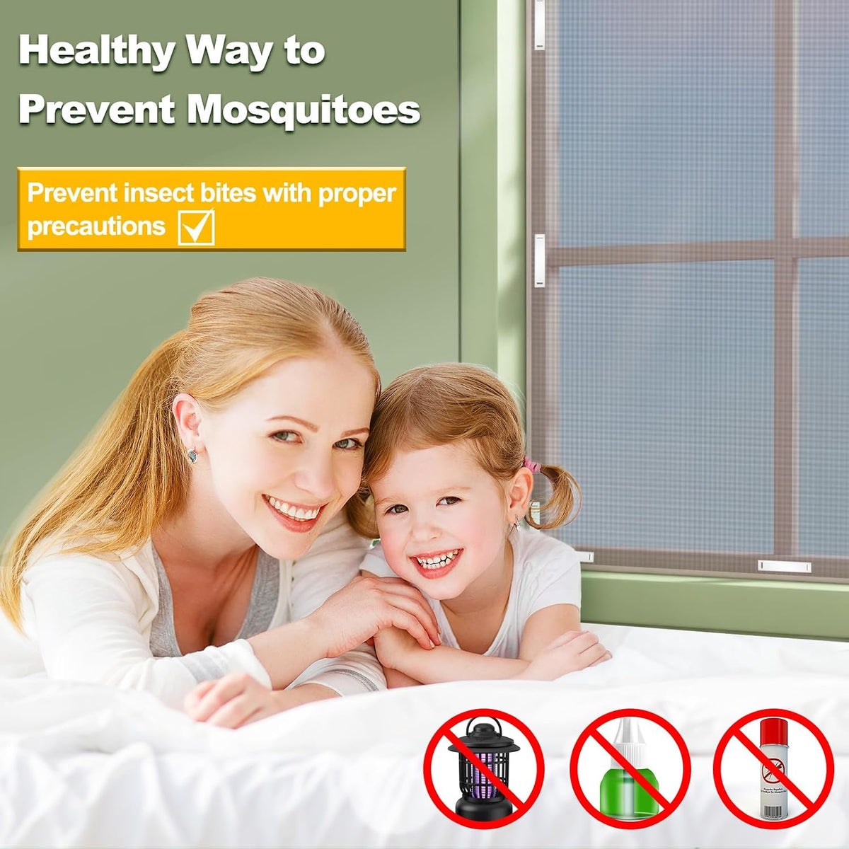 Magnetic Window Screen, Adjustable DIY Window Net Max 59” x 51” with Innovative Magnetic Fastener, Fiberglass Fine