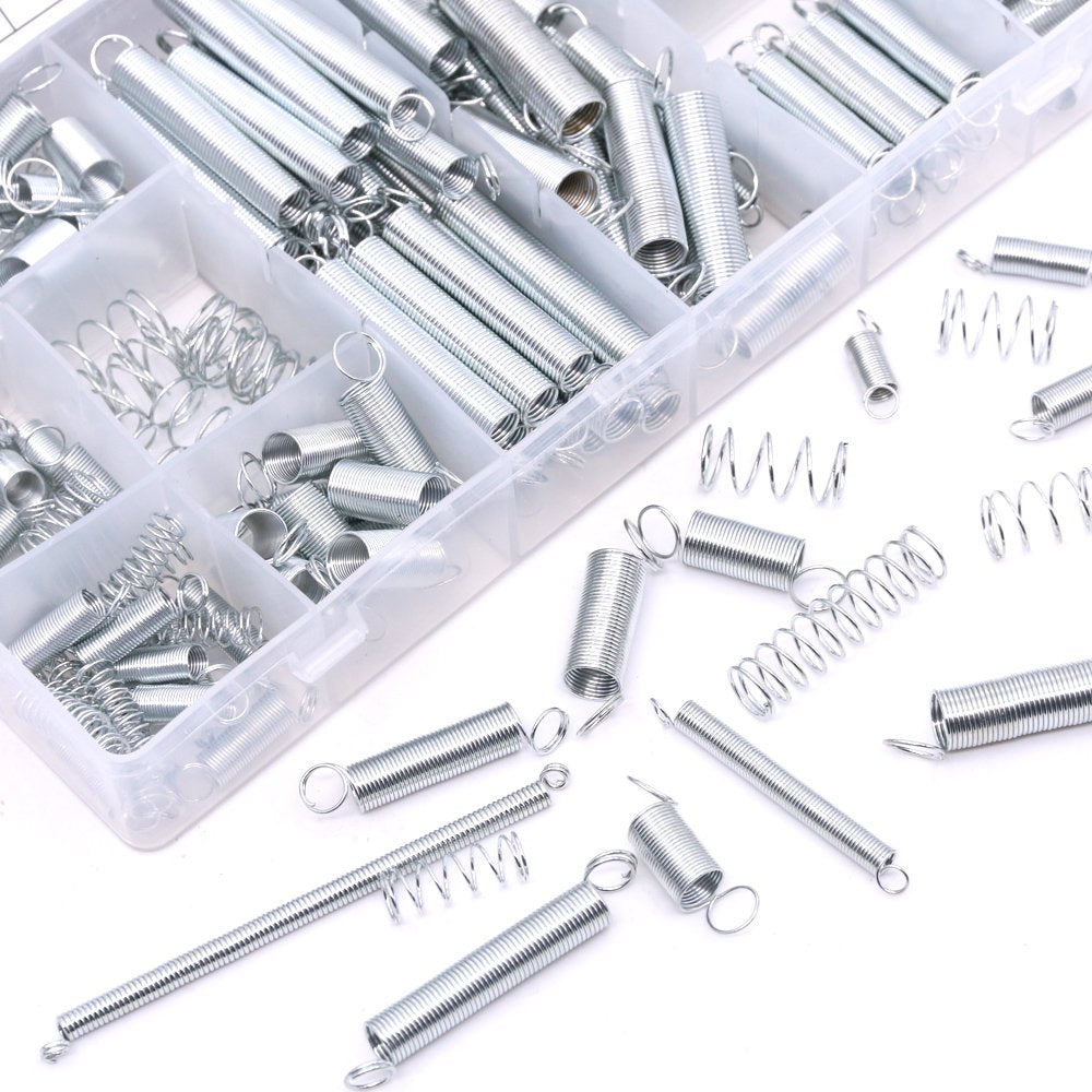 200Pcs Zinc Plated Extension and Compression Industry Spring Assortment Kit