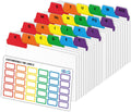 3"x5" Index Card Dividers, A-Z Tabbed, with Blank Stickers, 1 Set | Bright Colors, Heavyweight, Made of 110 lb. Cover