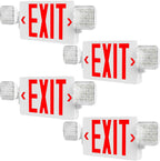 Amico 4 Pack Commercial Red Double-Sided Exit Sign with Large LED Light