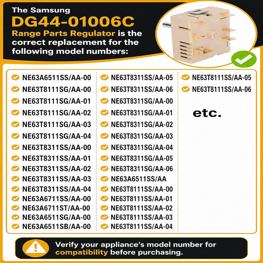 DG44-01006C Siftary Surface Infinite Switch Compatible with Samsung Range Surface Element Control, Infinite Switch Replaces for Samsung PER001-12D, for Stove Replacement Parts