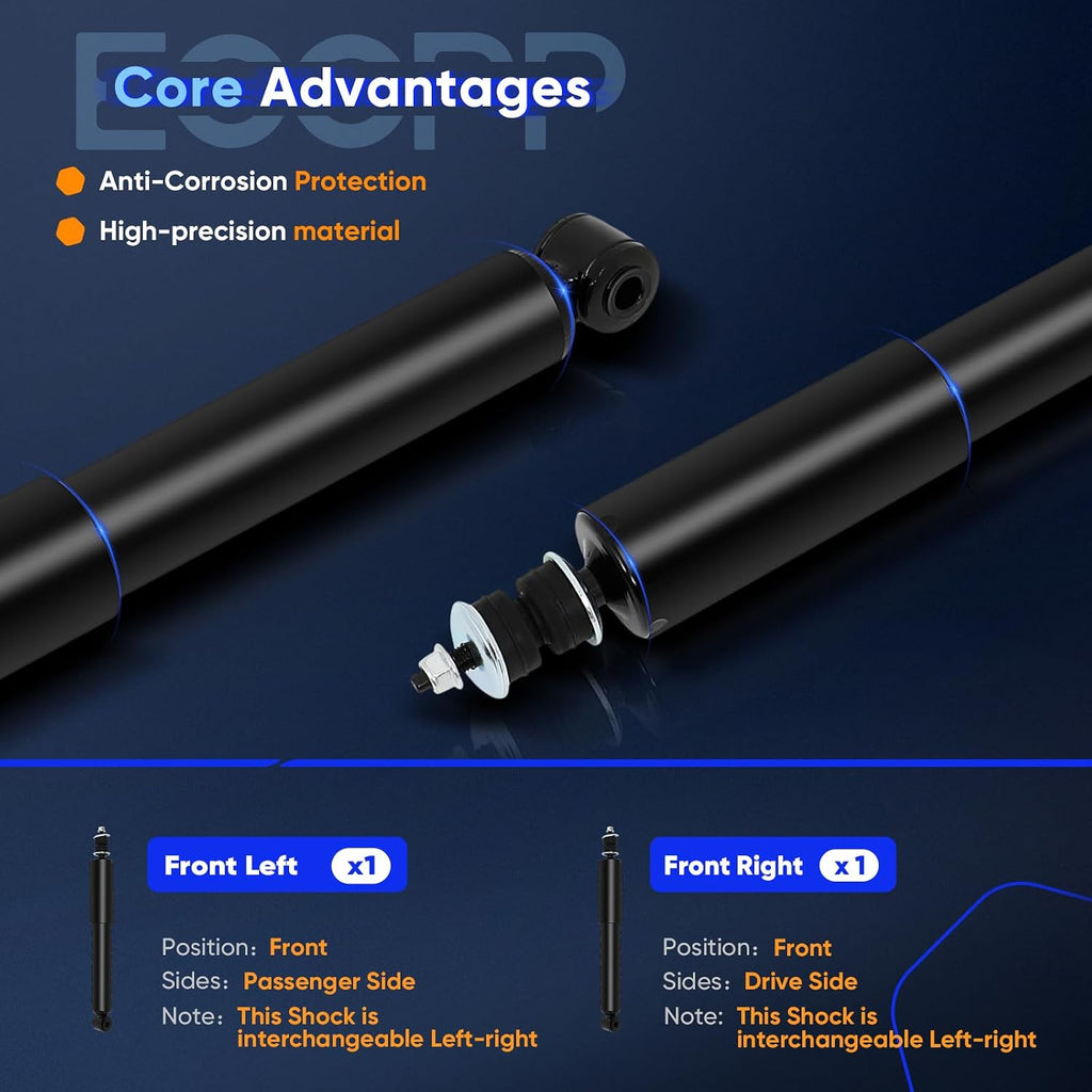 Front Shocks, ECCPP Set of 2 Shocks Absorbers for Ford for F-150 1980-1996