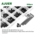 AJUER 500Pcs Hex Drive Cup-Point Screws