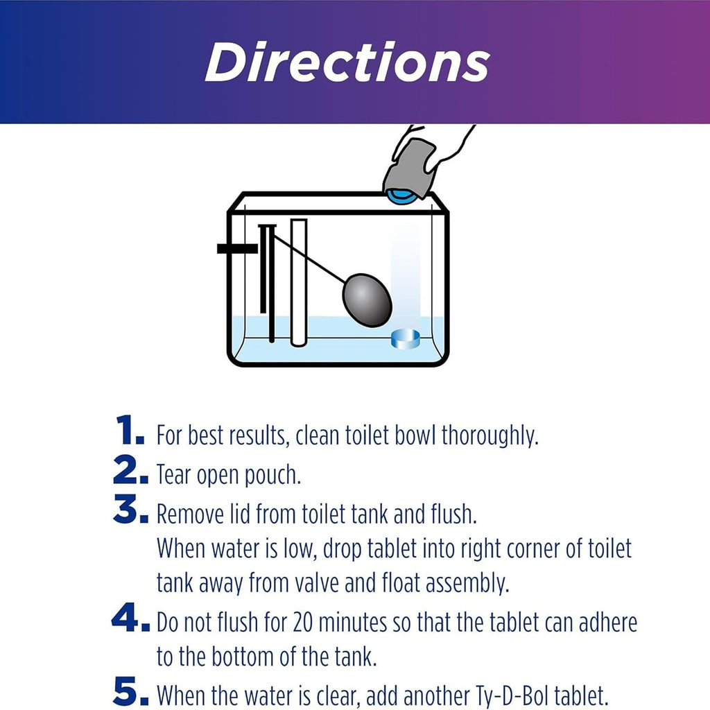 Bleach-Free Toilet Bowl Cleaner Tablets, Lavender & Blue, 10 Pack