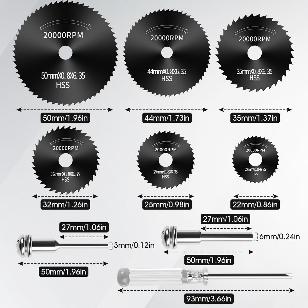 AUUTI 9pcs Drill Cutting Wheel and Saw Bit Set
