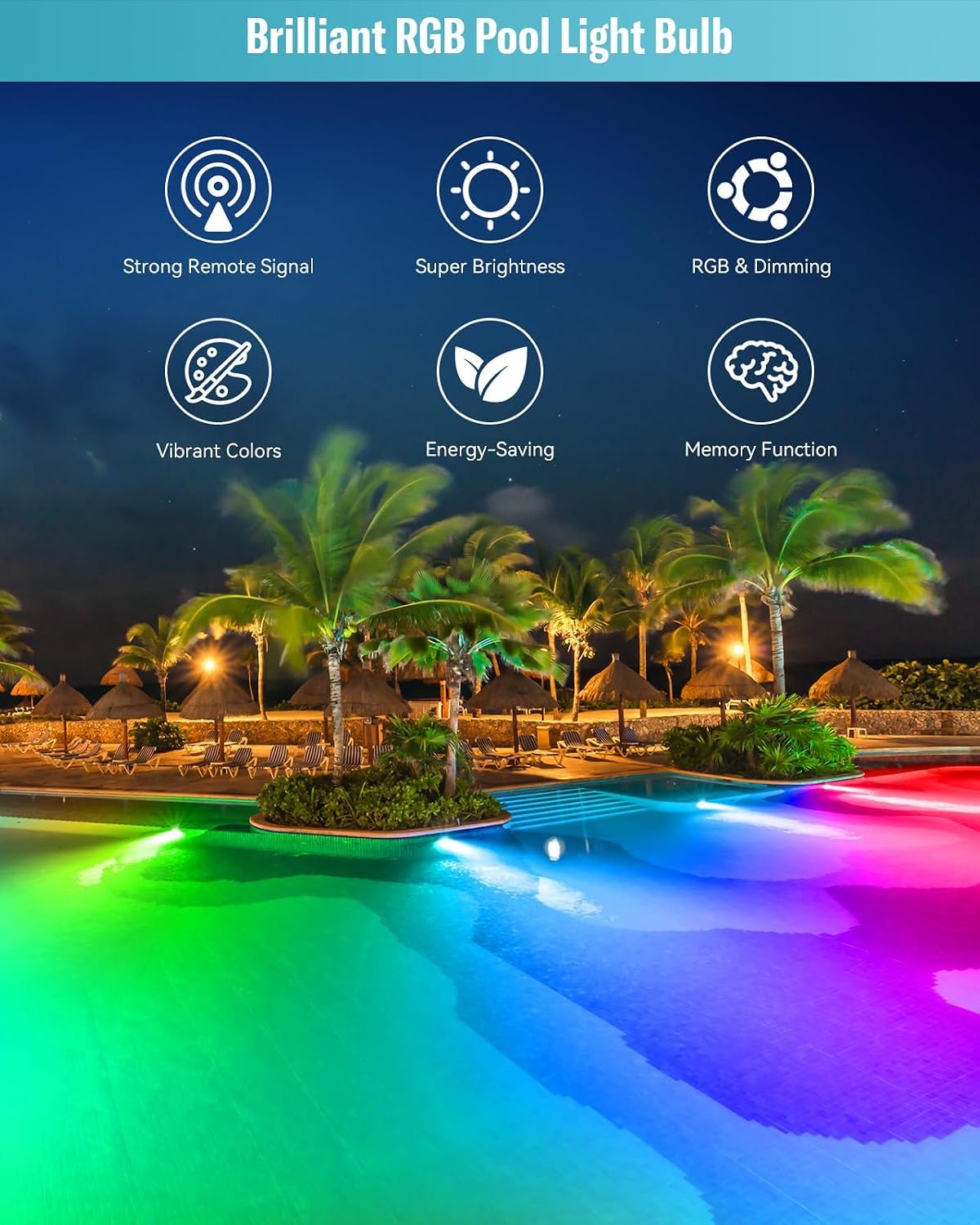 Led Pool Lights for Inground Pool, 120V 70W RGB LED Color Changing Lights Medium E26/E27 Base Underwater Pool Light