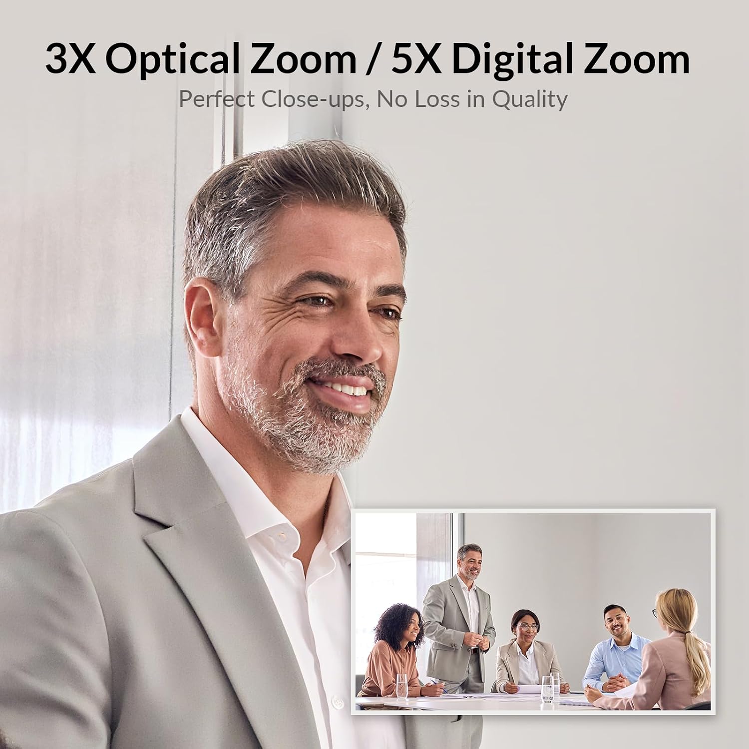All-in-One Conference System: 4K Dual Lens Webcam + Bluetooth Speakerphone | AI Framing & Presenter Tracking PTZ