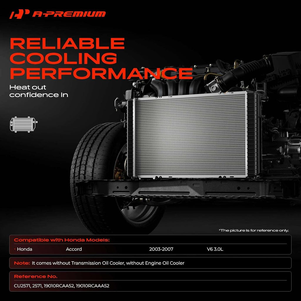 A-Premium Engine Coolant Radiator Assembly Compatible with Honda
