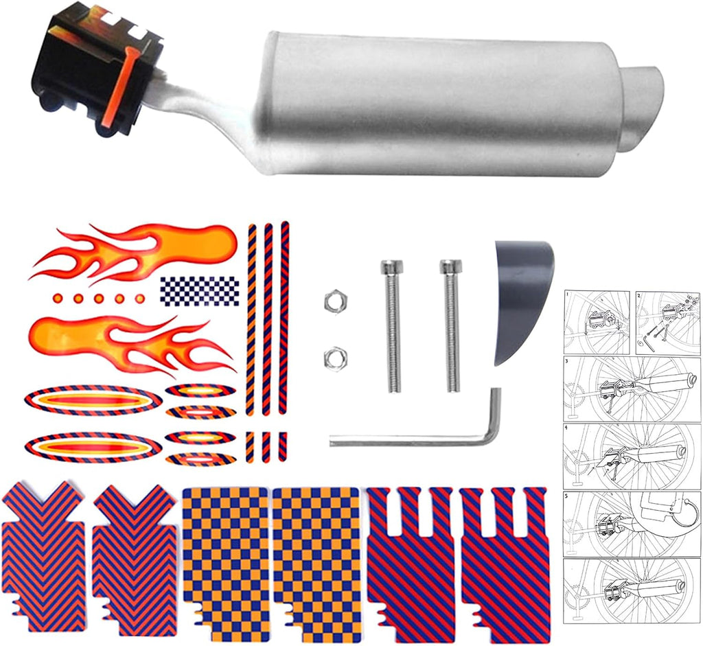 Bicycle Exhaust Sound System, Bike Motorcycle Spoke Turbo Exhaust Pipe System