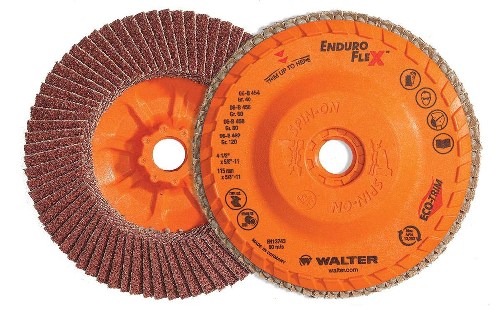 Walter Enduro-Flex Flap Disc, 4-1/2" X 7/8" Grit 40, Pack of 10 (15R454)