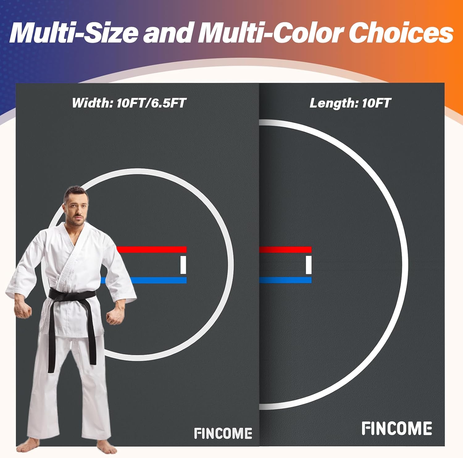 Wrestling Mat 1.2”Thick Jiu Jitsu Mat XPE Foam for BJJ MMA Training | 3-Layer Protective System, Durable Surface