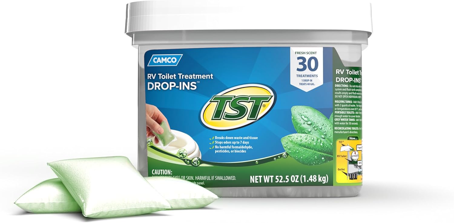 TST RV Toilet Treatment Drop-INs - Control Unwanted Odors and Break Down Waste and Tissue - Safe Septic Tank