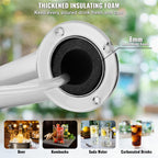 Triple Taps Draft Beer Tower Dispenser, Stainless Steel Keg Beer Tower, Kegerator Tower Kit with Pre-Assembled Tubing