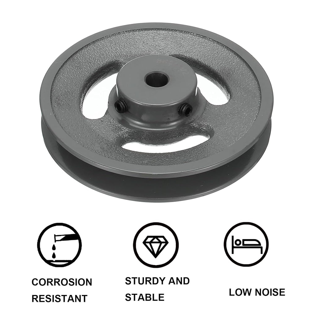 uxcell BK55-1/2 V-Belt Sheave 1/2"Bore 5.25"OD Single Groove Web Sheave