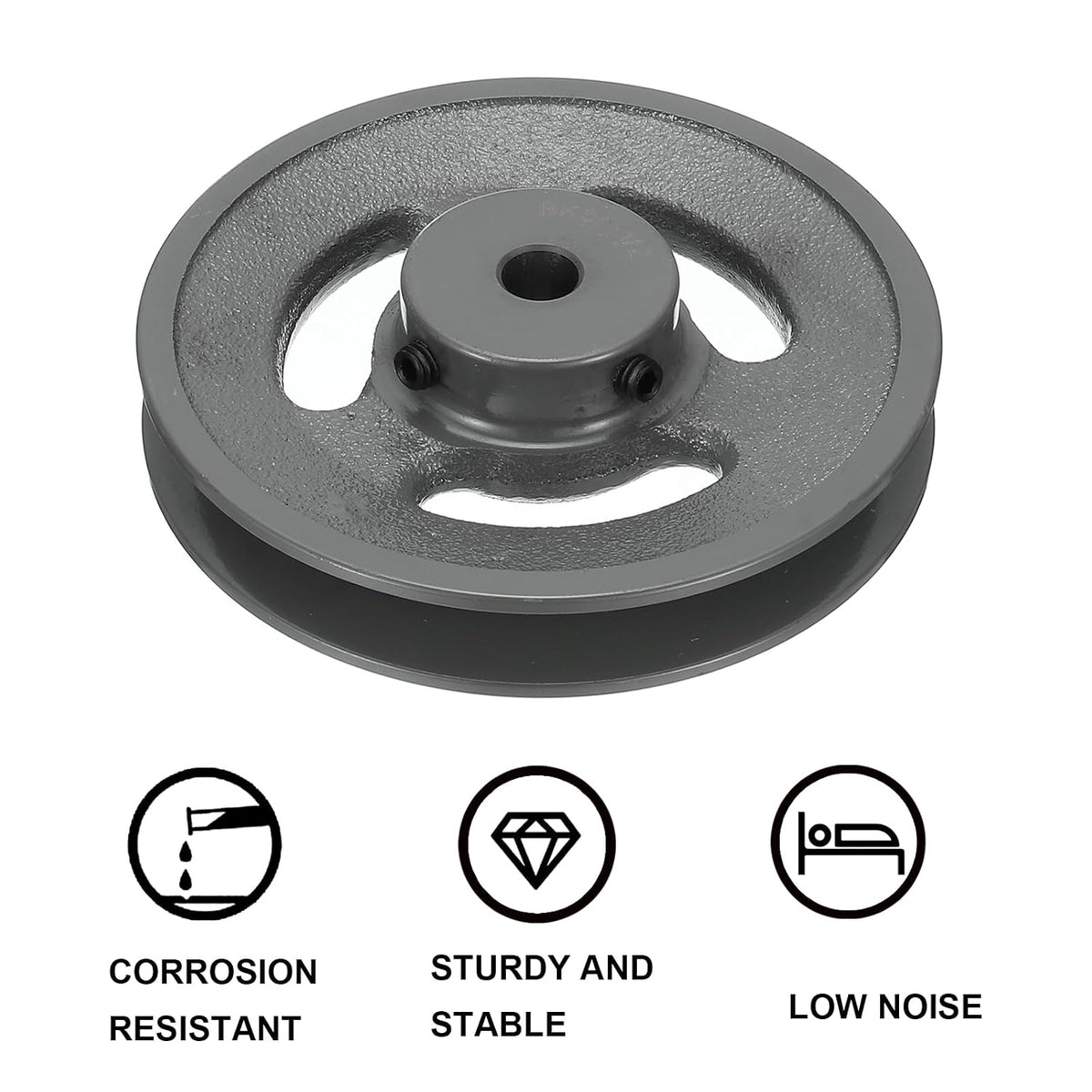 uxcell BK55-1/2 V-Belt Sheave 1/2"Bore 5.25"OD Single Groove Web Sheave