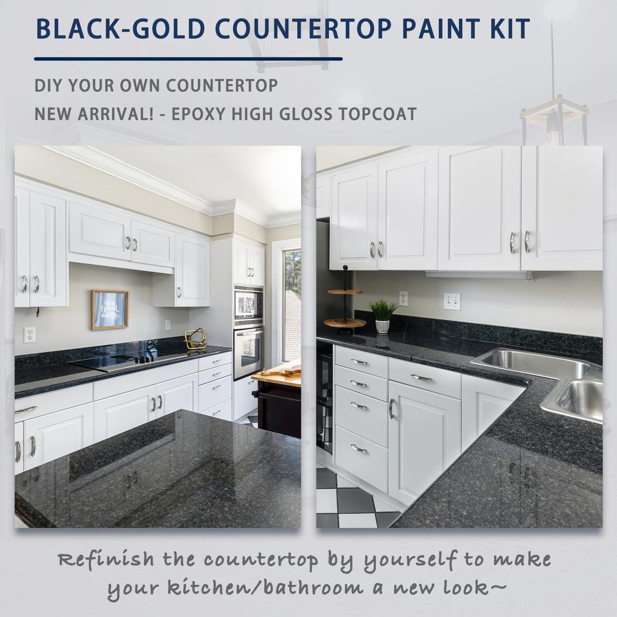 Epoxy Countertop Paint Kit - Black Granite Refinishing Paint