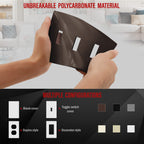 ENERLITES Screwless Triple Toggle Light Switch Wall Plate Cover, Brown