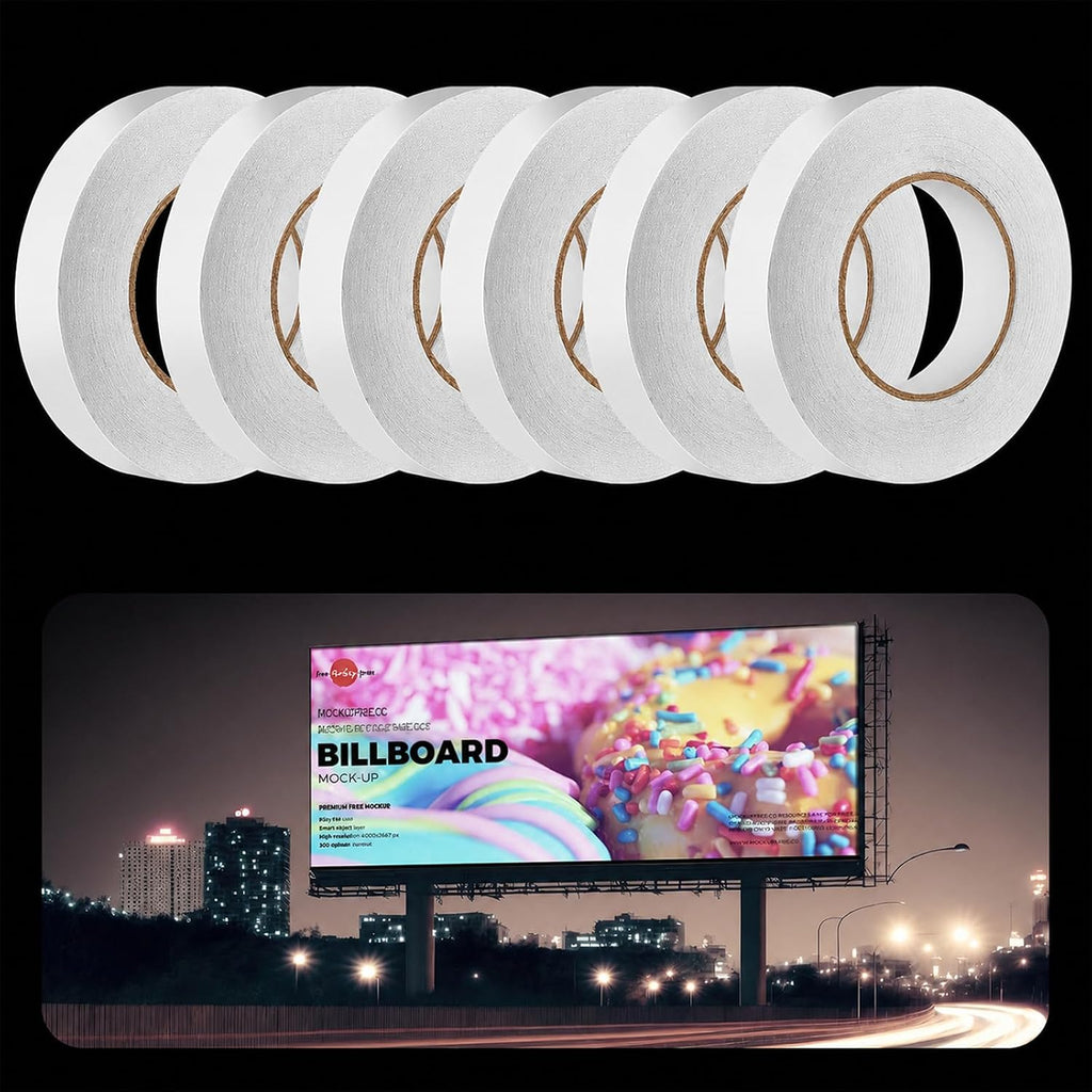 6 Rolls Heavy Duty Banner Hem Tape Full 984 ft Mounting Tape