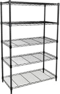 Heavy Duty 5-Shelf Storage Shelving Unit, 1250lbs Loading Capacity, 29.92" D x 13.98" W x 61.09" H, Black