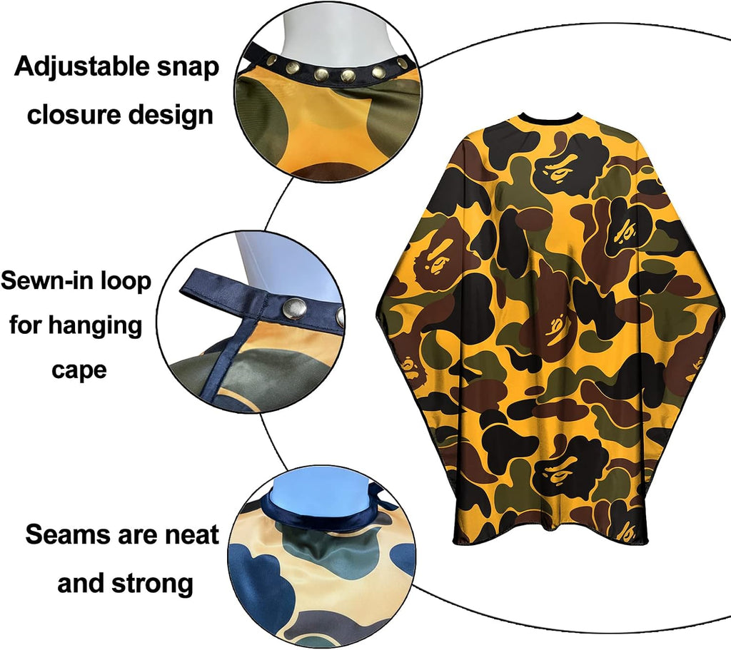 Barber Cape for Men Professional Hair Cutting Salon Cape with Snaps Waterproof Hairdressing Styling Cape- 63”× 56”
