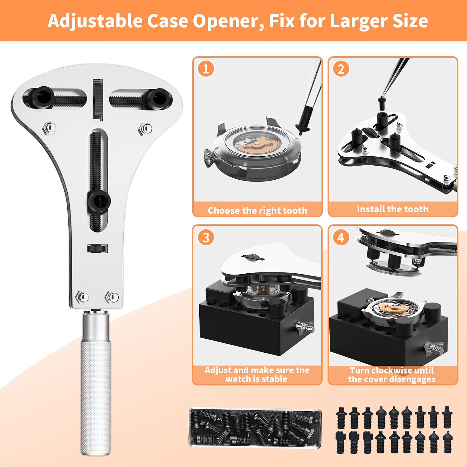 Watch Link Removal Kit, BYNIIUR Watch Repair Kit, Watch Case Opener Spring Bar Tools, Watch Battery Replacement Tool