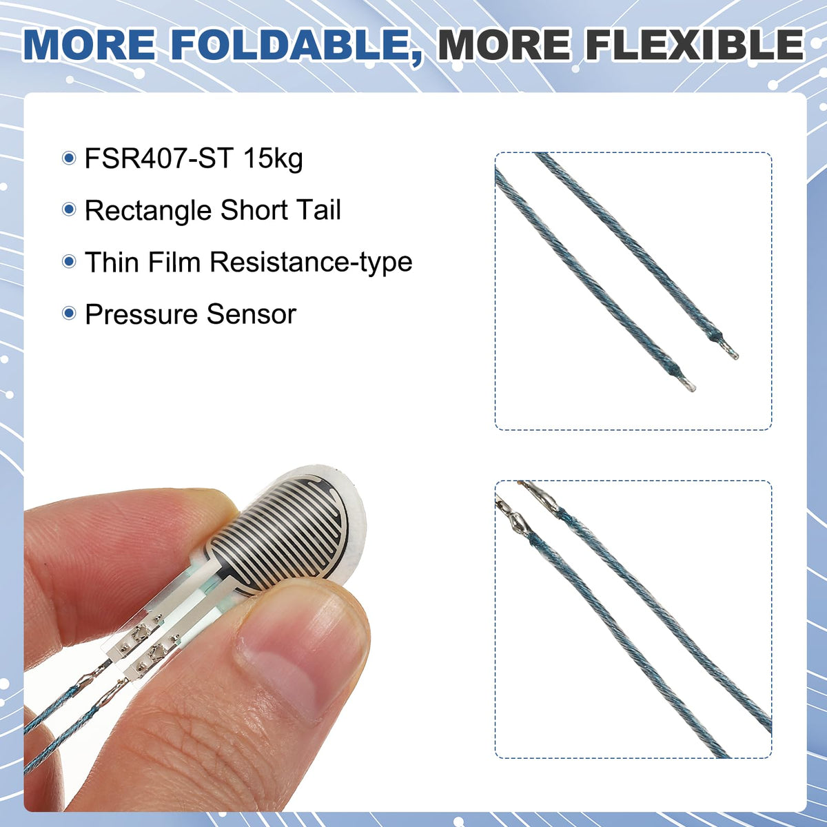 MECCANIXITY Thin Film Pressure Sensor,10g-15kg Force Sensing Resistor,2Pcs