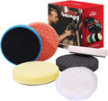 5" Buffing Polishing Pads, 6Pcs 5.6inch 125mm for 5 Inch Backing Plate, Compound Buffing Sponge Pads and Woolen Pads