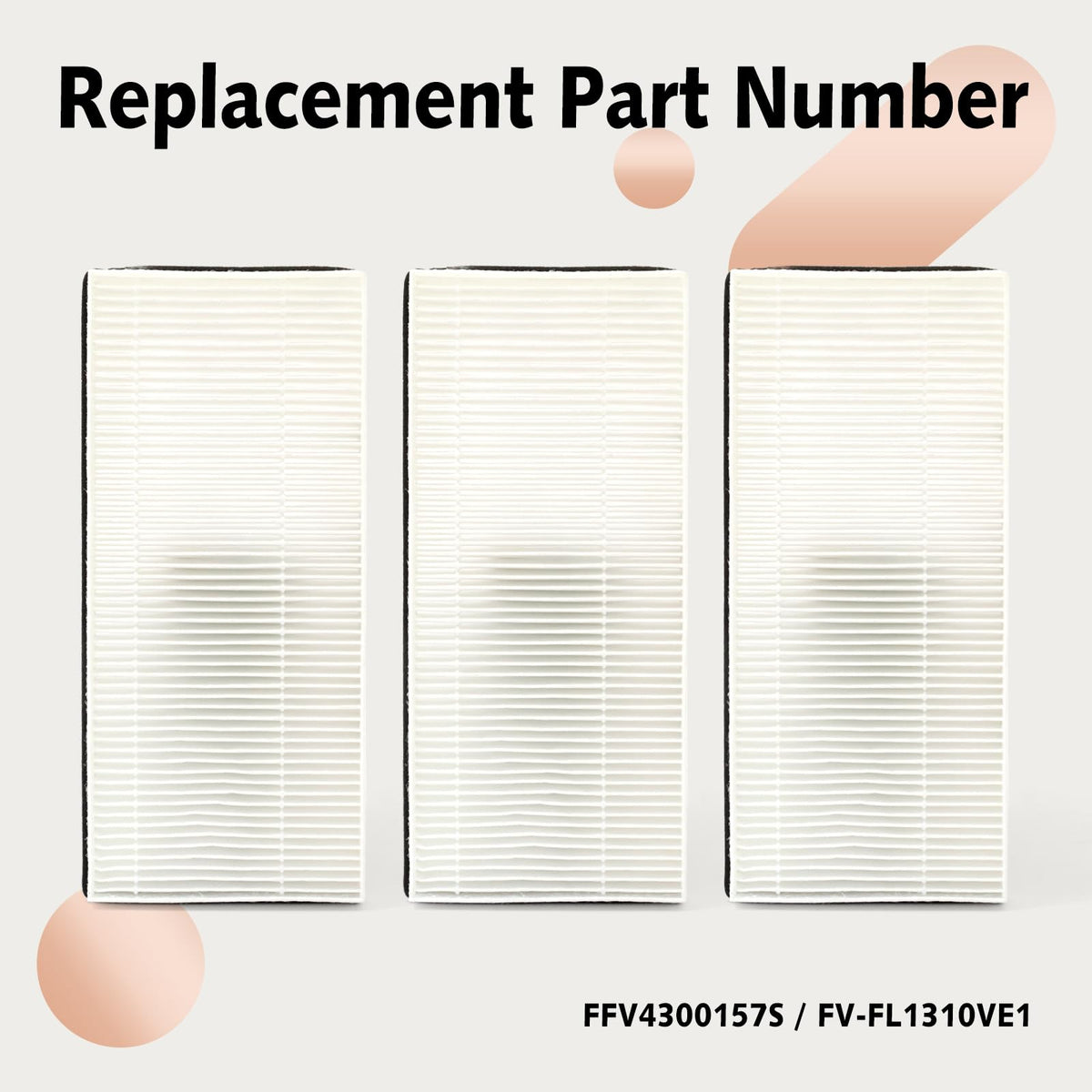 WPXITOO FFV4300157S Filter 3-Pack Compatible with Panasonic ERV System