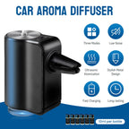 Car Air Freshener, Three Adjustable Modes Intelligent Car Aroma Diffuser, Rechargeable Car Aroma Diffuser, Black