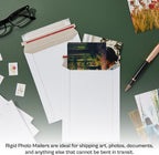 Rigid Mailers, 11 x 13.5 Inch, 100 Pack, Kraft White Cardboard Shipping Envelopes for Photo & Document, Self Seal