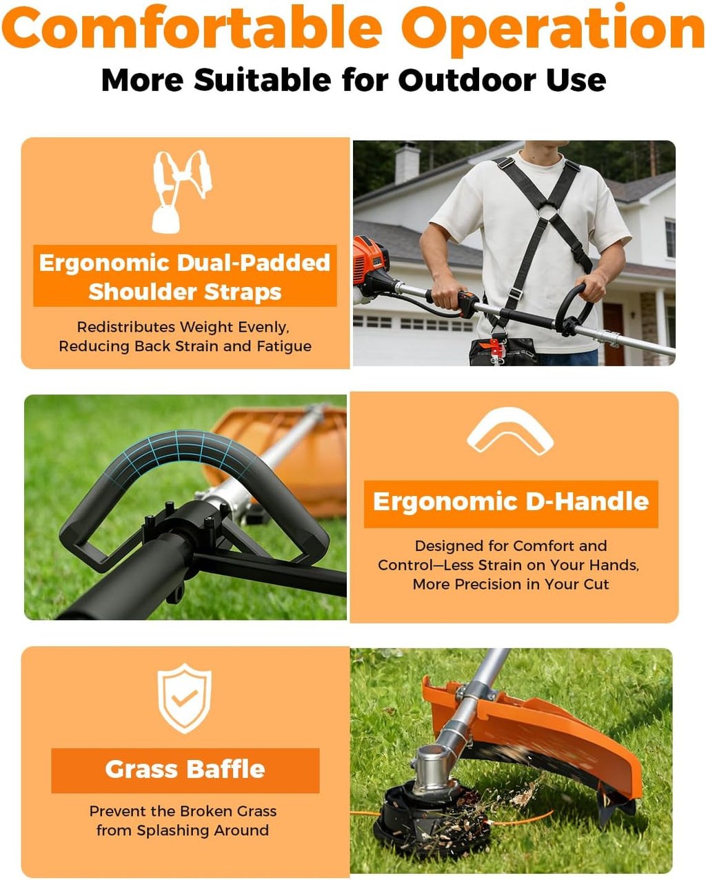 26CC Gas Pole Saw – Extendable 6.9-9.5 FT Gas-Powered Tree Trimmer, 10" Chainsaw Bar, 90° Adjustable Head, Cuts