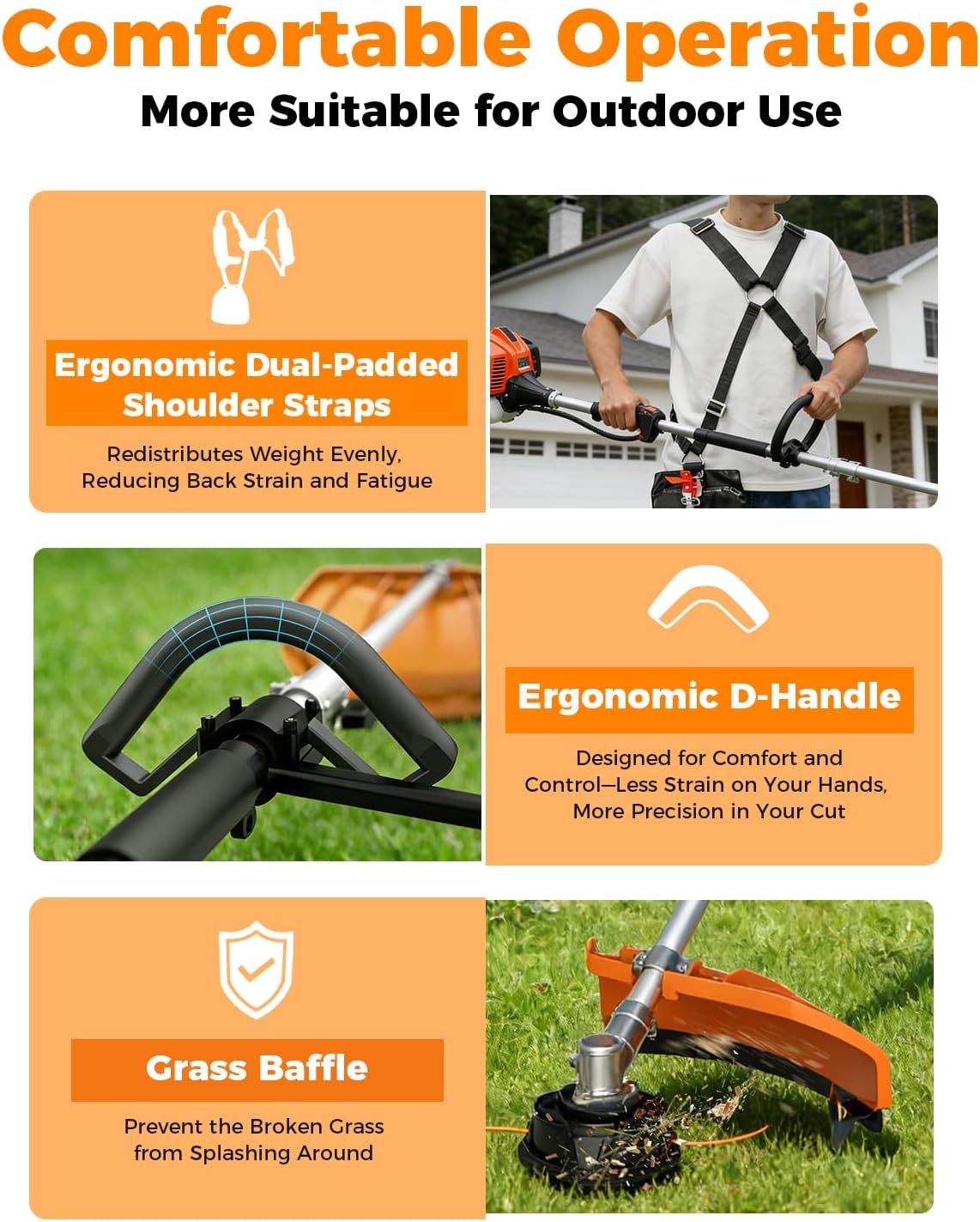 26CC Gas Pole Saw – Extendable 6.9-9.5 FT Gas-Powered Tree Trimmer, 10" Chainsaw Bar, 90° Adjustable Head, Cuts