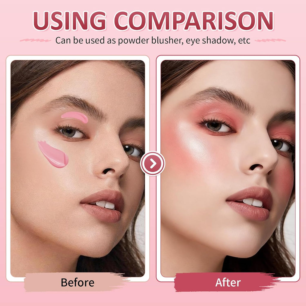 Liquid Blush Stick for Cheeks, Cream Matte Finish Face Makeup -Nude Red