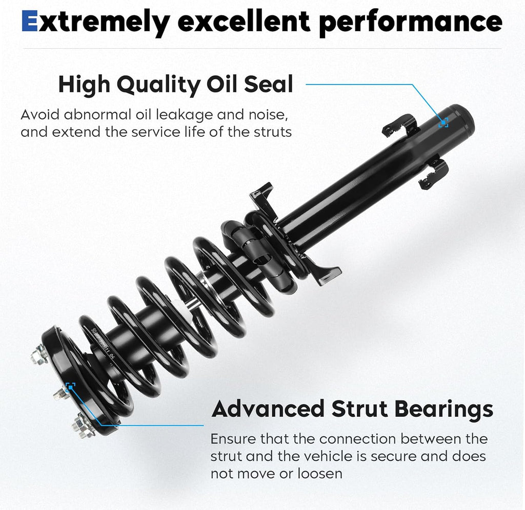 Front Complete Struts Assembly Fit for Honda Accord 2.4L 3.5L FWD 2008-2012(Exc. LX LXP Models), Shock Absorber w/Coil Spring, Replace for 172562L 172562R