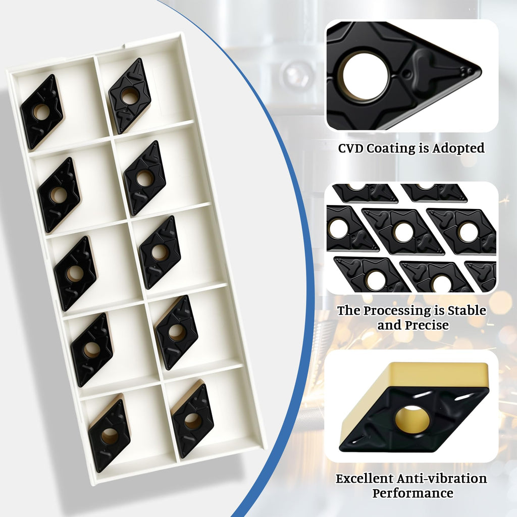 Zorqon 10Pcs DNMG442 DNMG150608 Carbide Turning Inserts