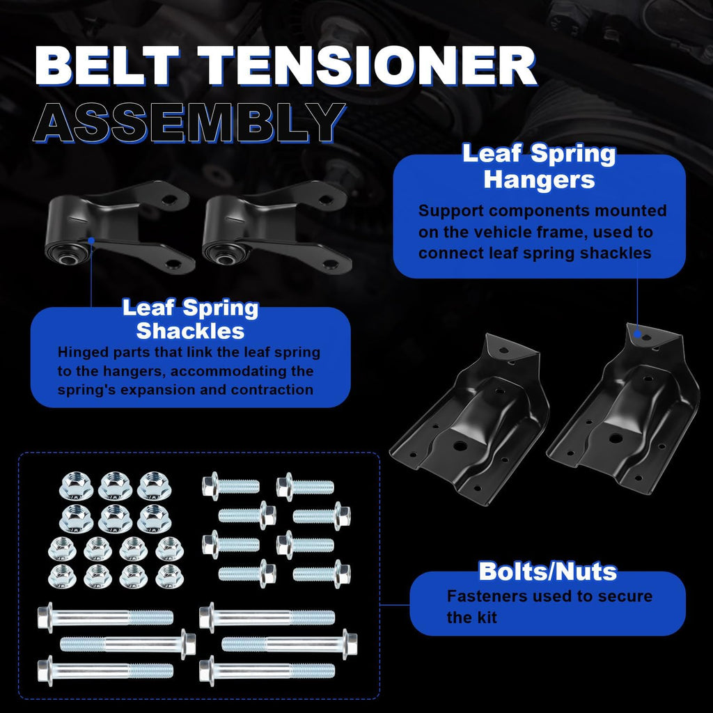 Upgraded Rear Leaf Spring Shackle & Hanger Bracket Kit for GMC Chevy