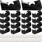 18 Pack Tape Dispenser, 20 Refills Weighted Non Skid,Black