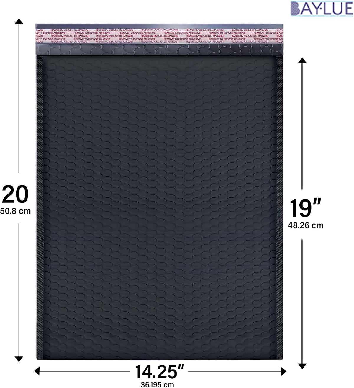 Black Bubble Mailers 14.25x20, Self Seal Poly Padded Envelopes #7, 50 Pack