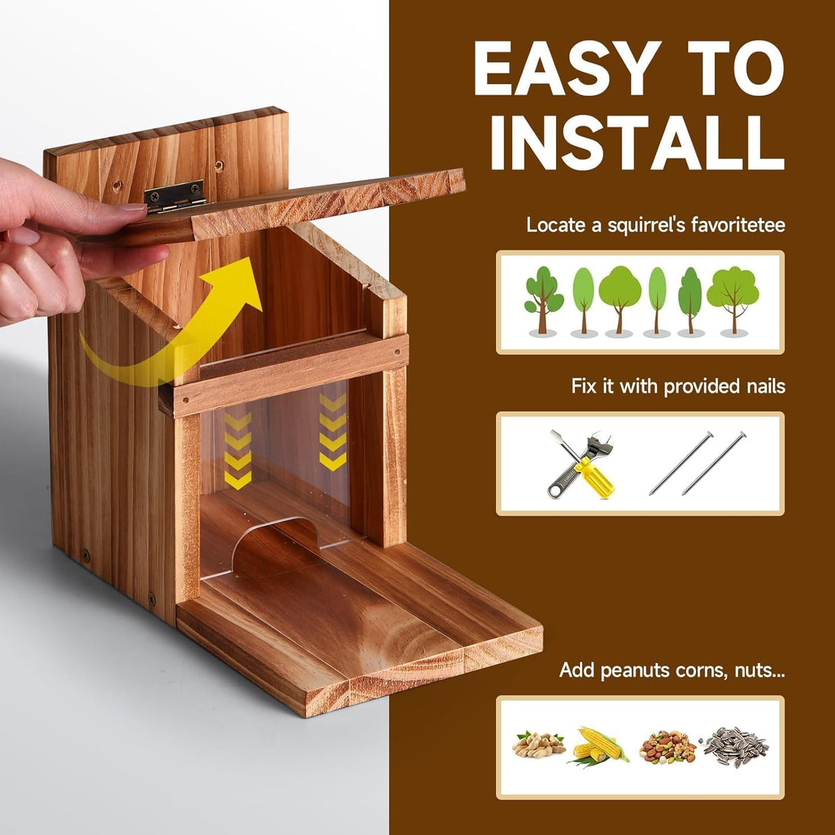 Squirrel Feeders for Outside, Durable Squirrel House for Outdoor - Chipmunk Feeder, Squirrel Food for Backyard