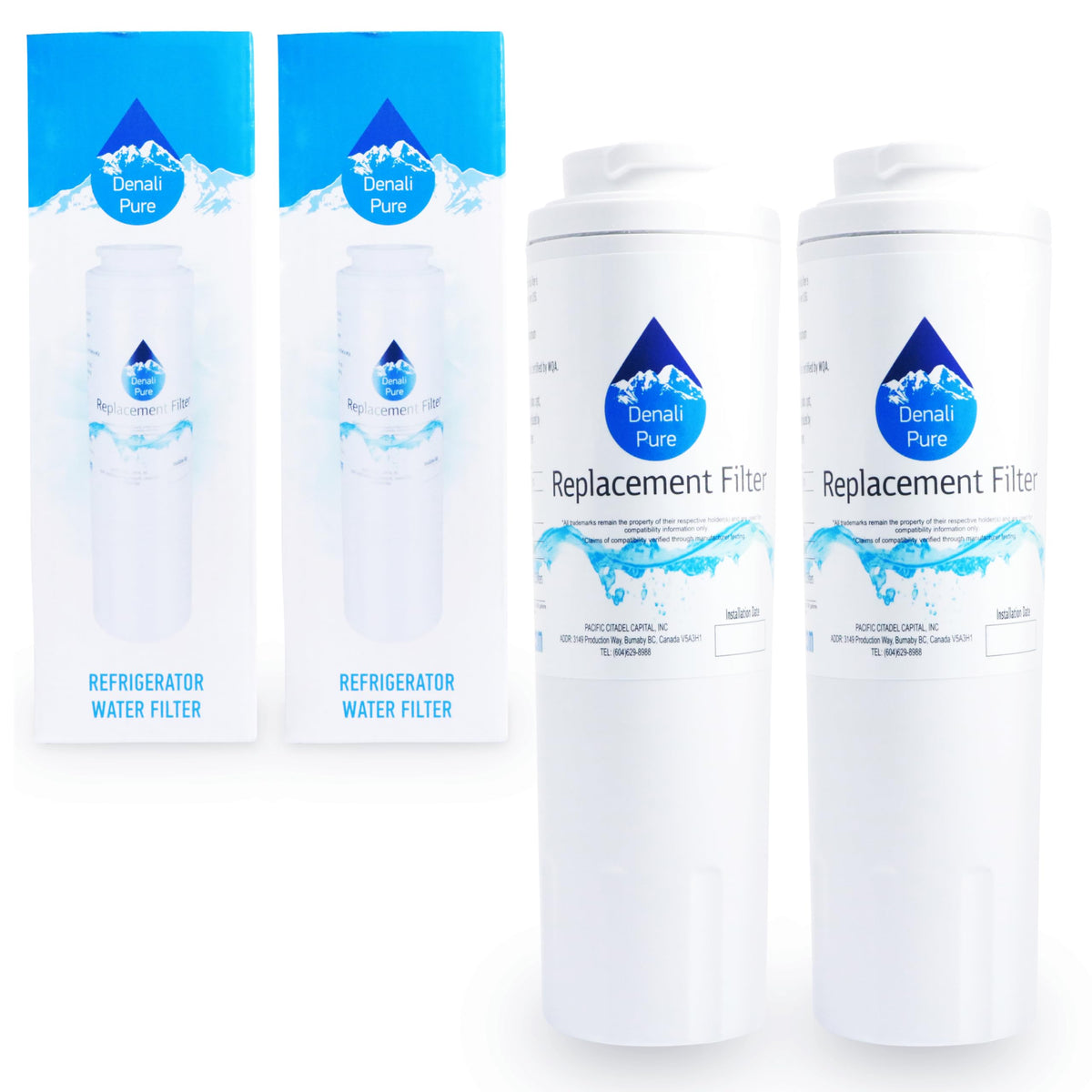 2-Pack Replacement for Amana ARSE67RBW Refrigerator Water Filter